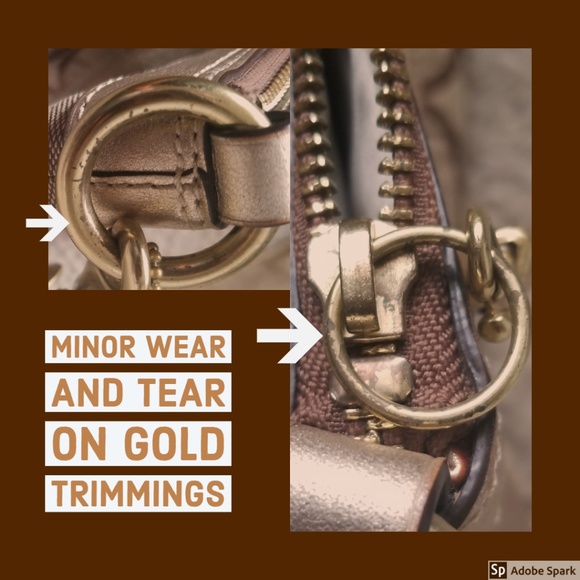 HOST PICK! Coach Signature Print Tan/Gold Handbag - Picture 7 of 8